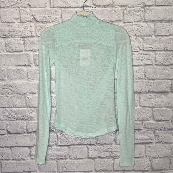 NWT Free People Iced Aqua Long Sleeve Turtleneck Top - Picture 8 of 14